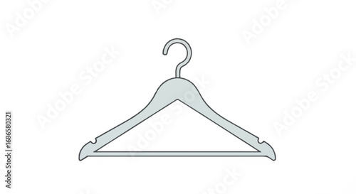 Simple Clothes Hanger Outline Illustration.