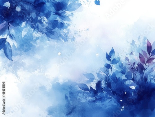 vibrant image of Beautiful blue watercolor texture background