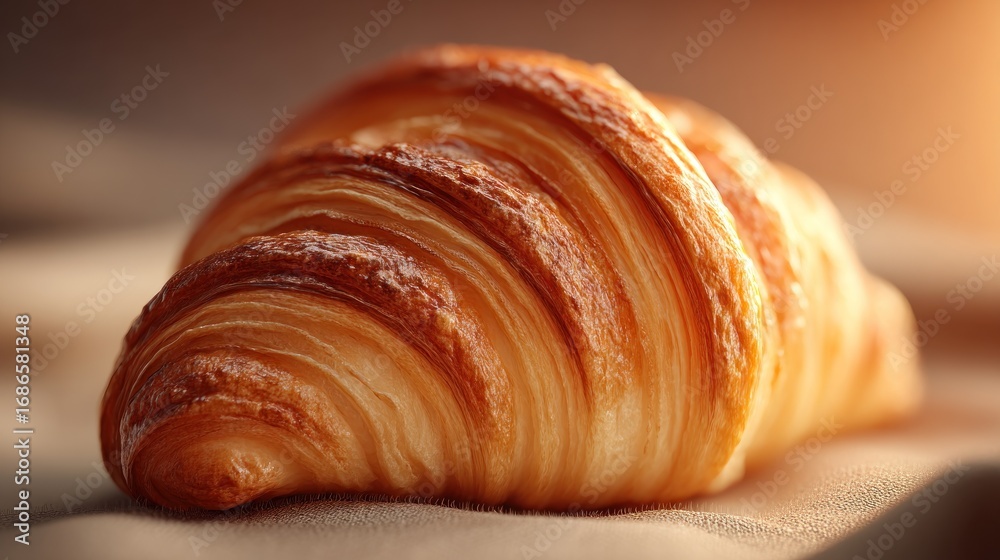 Fototapeta premium Golden Croissant Detail