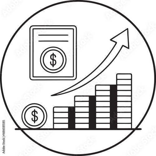 Financial Growth and Investment Icon Illustration