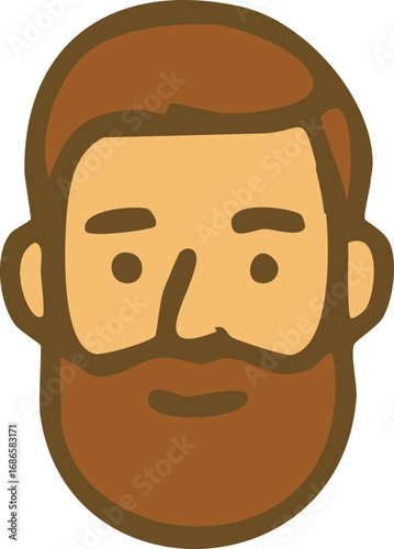 flat design vector illustration of man with medium beard