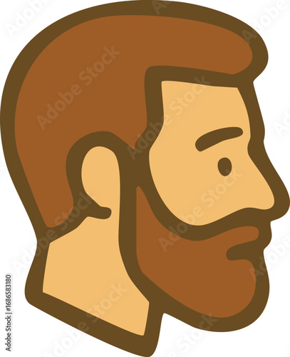 flat design vector illustration of man with medium beard