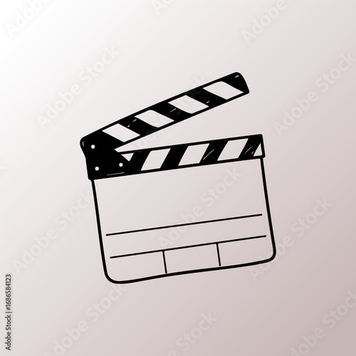 Classic Film Clapperboard Vector Icon for Movie Production and Filmmaking Concepts