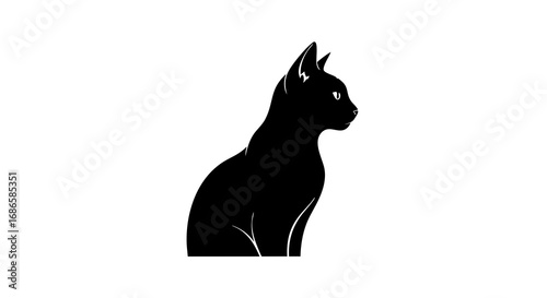 Vector Minimalist Black SVG Illustration of a Cat Silhouette in Flat Design Style for Digital and Web Applications