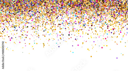confetti falling from top border frame isolated on white