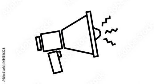 Line art icon of a megaphone