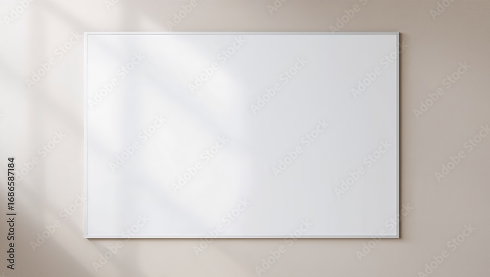 Fototapeta premium Minimalist Canvas. A Study in Light and Texture, Neutral Tones and Simple Framing.