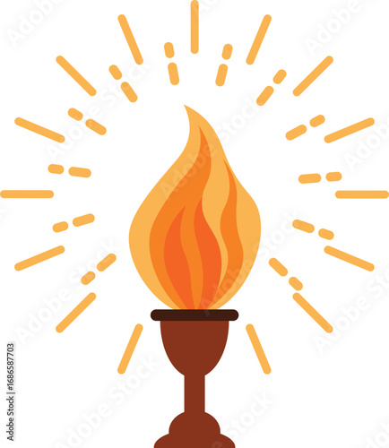 Fire torch sign vector shape
