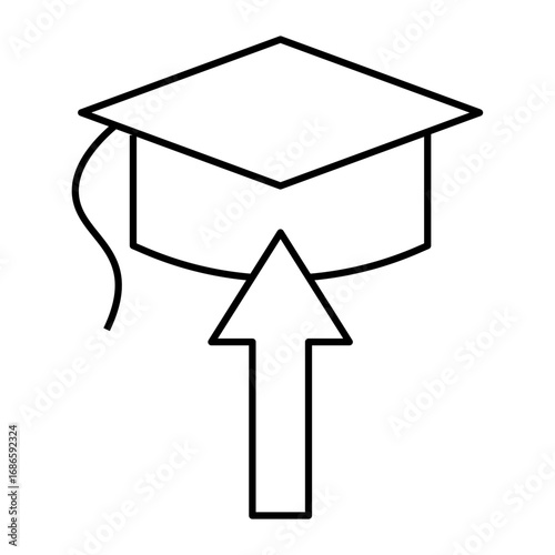 Graduation cap, symbolizing academic achievement through distance learning