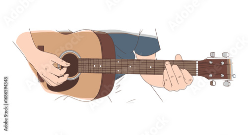 acoustic soul a musicians gentle ballad, isolated on transparent background