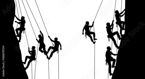 conquering the summit a teams ascent, strength in unity, isolated on transparent background