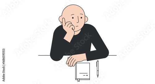contemplation a moment of quiet reflection and insight, isolated on transparent background