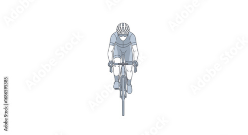 cyclist in motion speed, determination, and the open road, isolated on transparent background