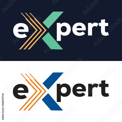 expert text logo vector