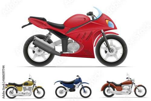 motorcycle motorbike two wheeled transport cartoon stock vector illustration isolated on white background