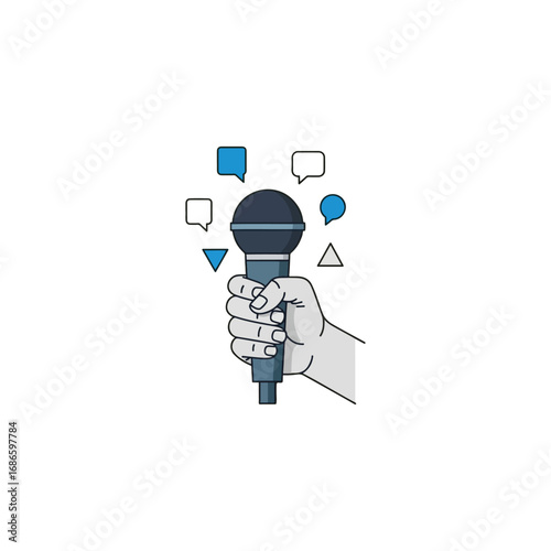 Speak out loud, discuss and announce information through the microphone to the audience, for teamwork, advice, and cooperation and strategic planning and networking