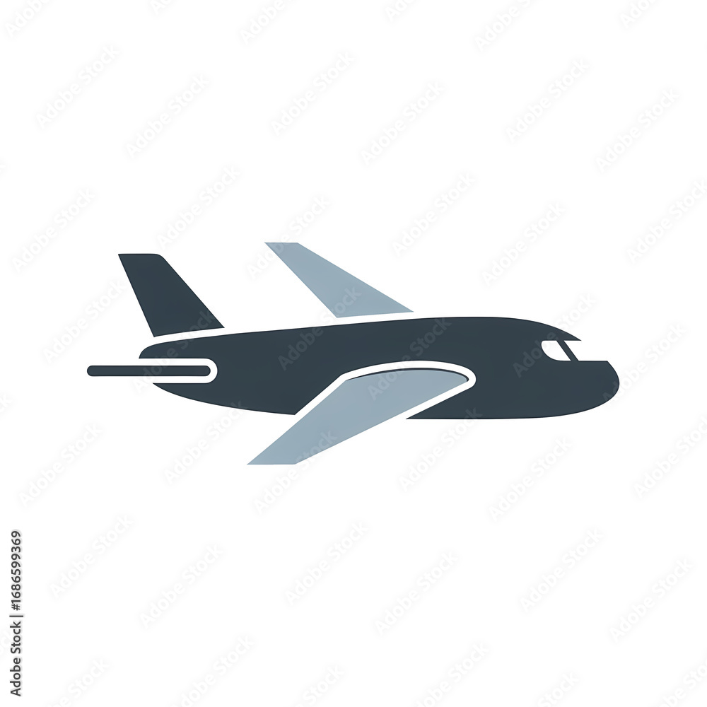 Obraz premium Sleek modern jetliner soaring through the sky on a journey of global connection and adventure