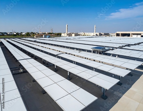 Solar panels covering a parking lot