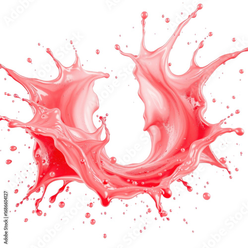 Dynamic watermelon juice splash in vibrant pink color design  