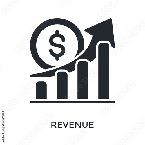 Revenue Icon Glyph Style. Vector Illustration For Graphic Design