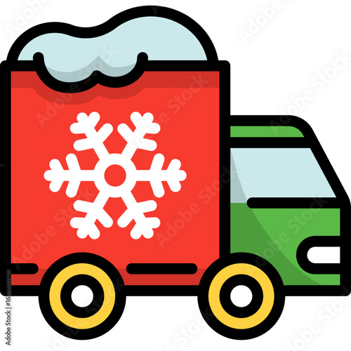 Christmas card elements,Christmas trees, gifts ,ico,delivery truck with a gift