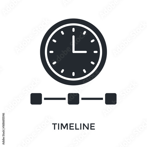 Timeline Icon Glyph Style. Vector Illustration For Graphic Design