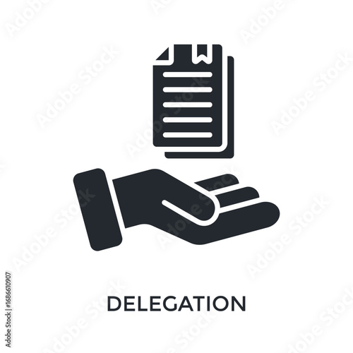 Delegation Icon Glyph Style. Vector Illustration For Graphic Design