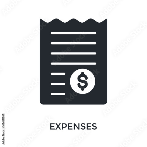 Expenses Icon Glyph Style. Vector Illustration For Graphic Design