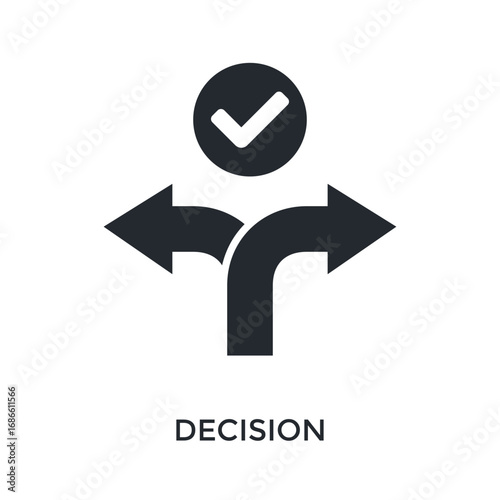 Decision Icon Glyph Style. Vector Illustration For Graphic Design