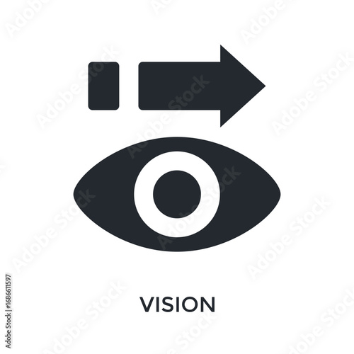 Vision Icon Glyph Style. Vector Illustration For Graphic Design