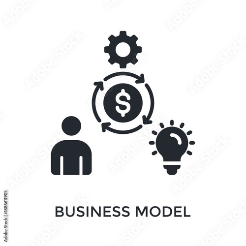 Business Model Icon Glyph Style. Vector Illustration For Graphic Design