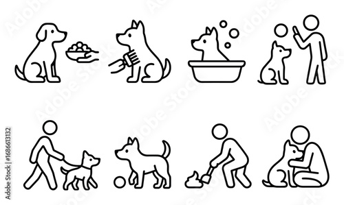 Minimalist Pet Care Icons