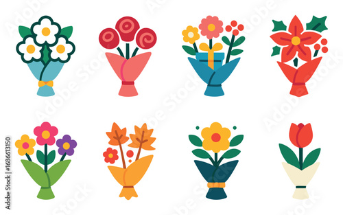 Colorful Bouquet Icons