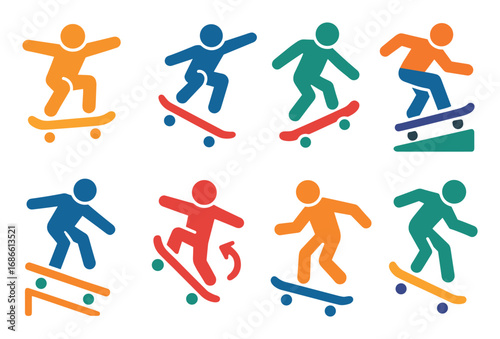 Skateboard Tricks Icons