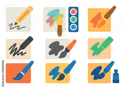 Colorful Artistic Icon Set