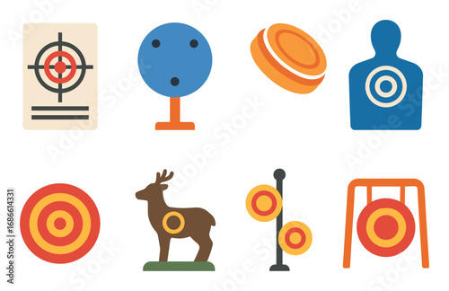 Colorful Shooting Target Icons