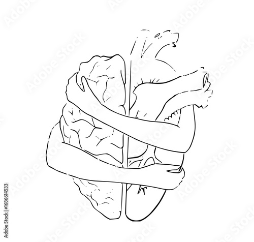Heart and Brain Embrace