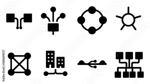 Fiber Optics Icon Set