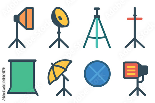 Colorful Photo Gear Icons