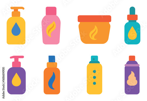 Colorful Hair Care Icons