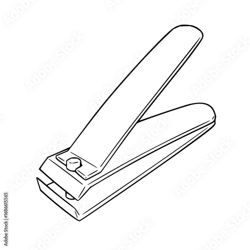 Professional nail clipper tool for personal grooming and hygiene, clean line art design for easy use