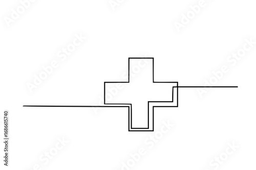 Minimalist plus sign symbol design for medical or positive concept branding