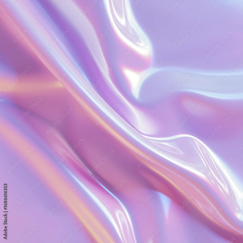 Fototapeta premium Tissu satiné rose irisé, plis doux