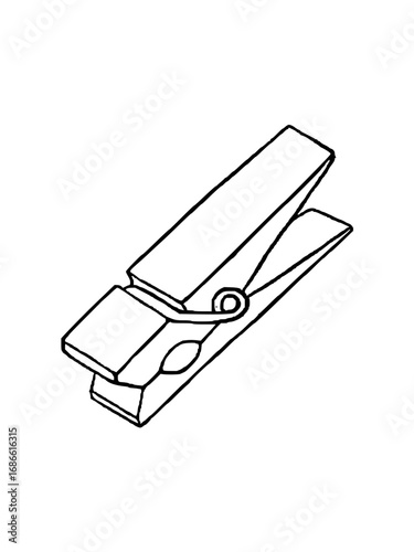 Classic wooden clothespin for laundry day projects and creative crafts