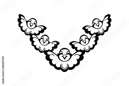 Cute Cartoon Fox with Big Eyes and Bushy Tail on a Starry Black Background