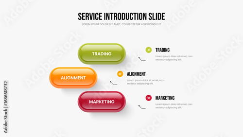 Marketing Performance Three Option Infographic Slideshow Layout. Professional Analysis Presentation Template Vector Illustration. Digital Introduction 3 Step Diagram Frame Design.