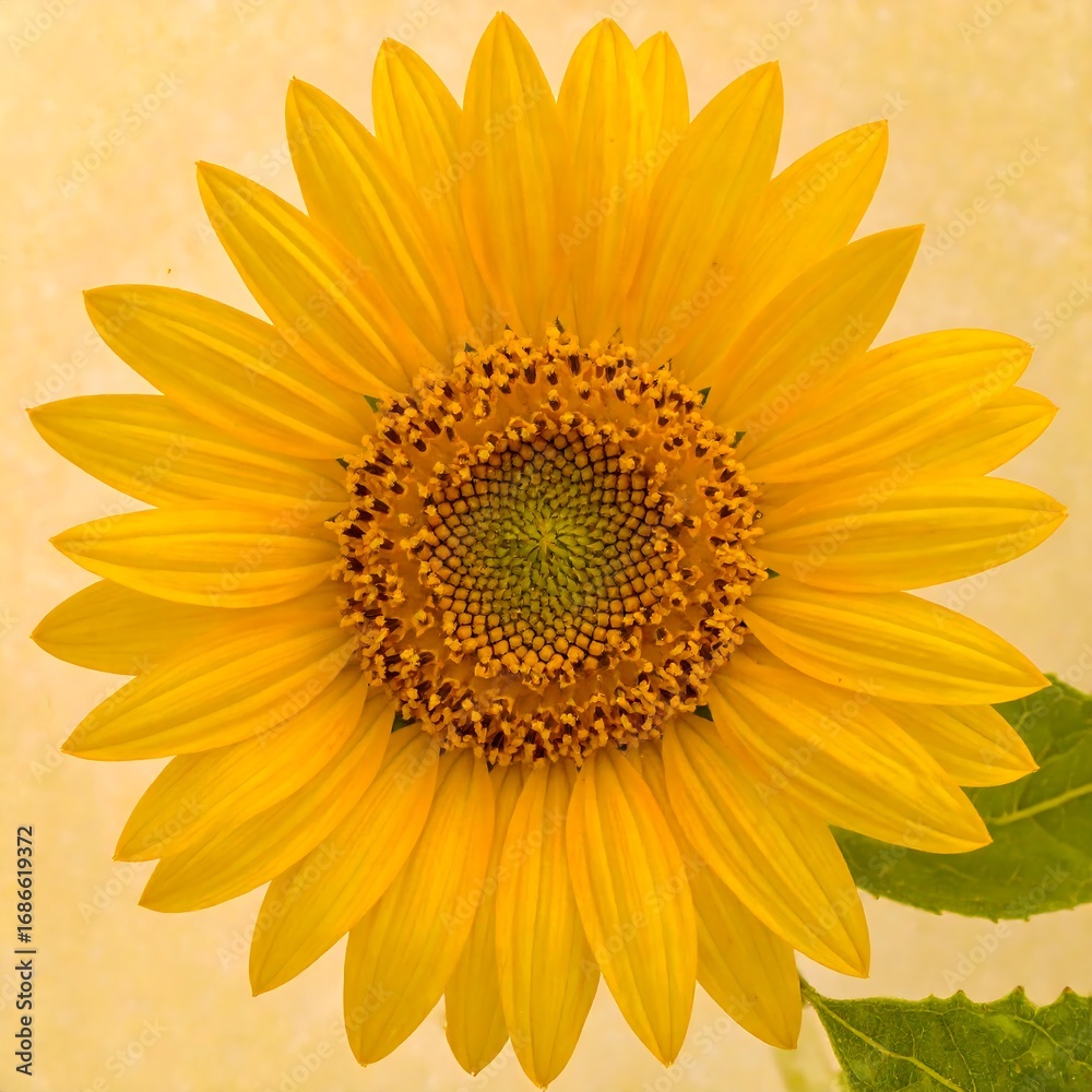 Fototapeta premium Vibrant yellow sunflower in full bloom