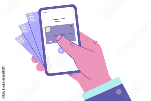Mobile Banking and earning in internet concept