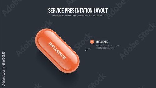 Market Growth One Step Infographic Slide Layout. Financial Development Frame Design Vector Illustration. Advertising Solution 1 Element Diagram Presentation Template.