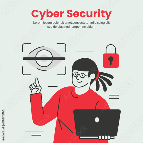 vector illustration of a cyber security 